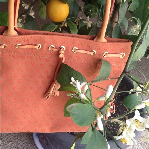 Dooney and Bourke Canvas And Pebble Leather XLTote - Picture 1 of 8